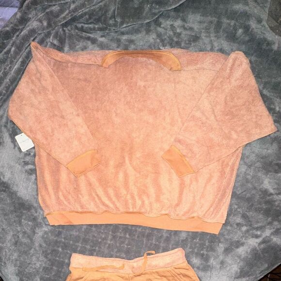 NWTs Free People Movement Kelly Two Piece Set Size XS In Taupe Cognac - Picture 7 of 7